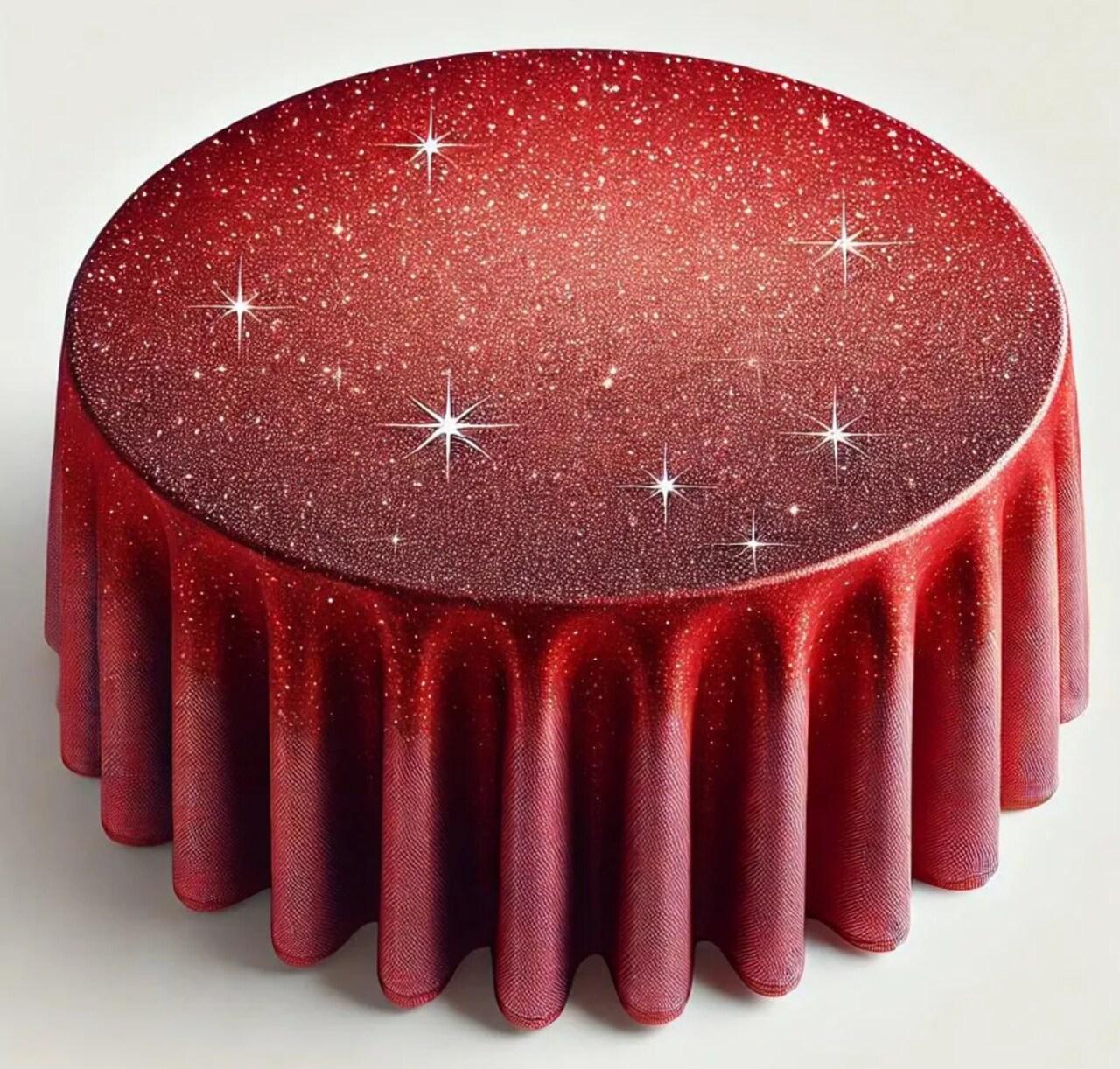 FabricLA Premium Glitter Felt Round Table Runner - Custom Sizes Available (24", 28", 30", 48", 60") - Elegant Holiday Table Decor